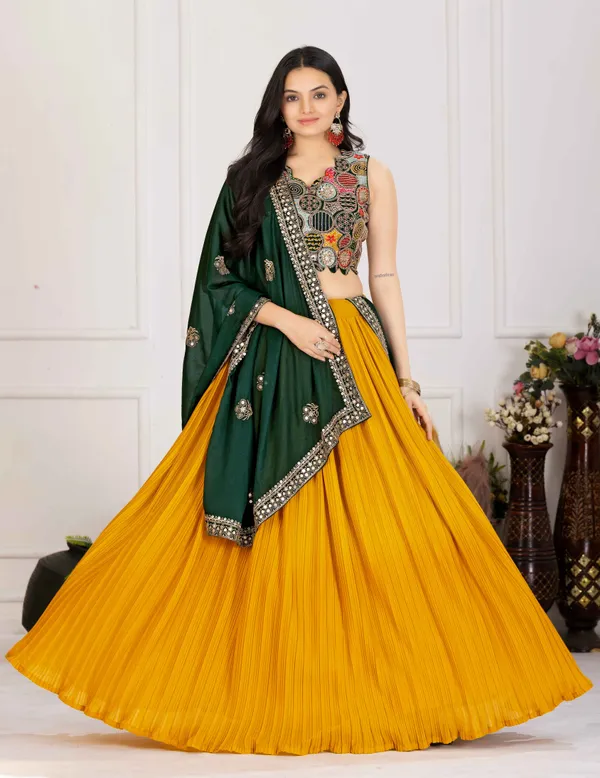 Yellow_Georgette_Lehenga_Women_Festive_Wedding_Collection_For_Women