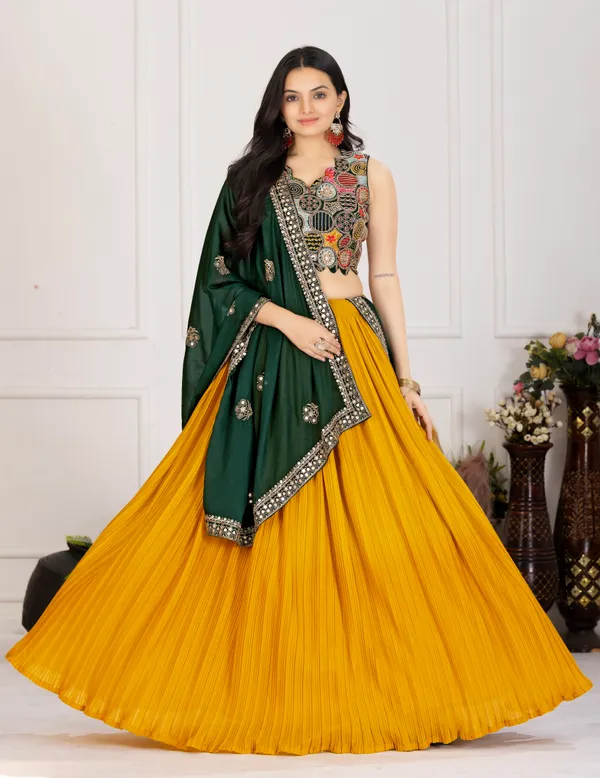 Yellow_Georgette_Lehenga_Women_Festive_Wedding_Collection_For_Women