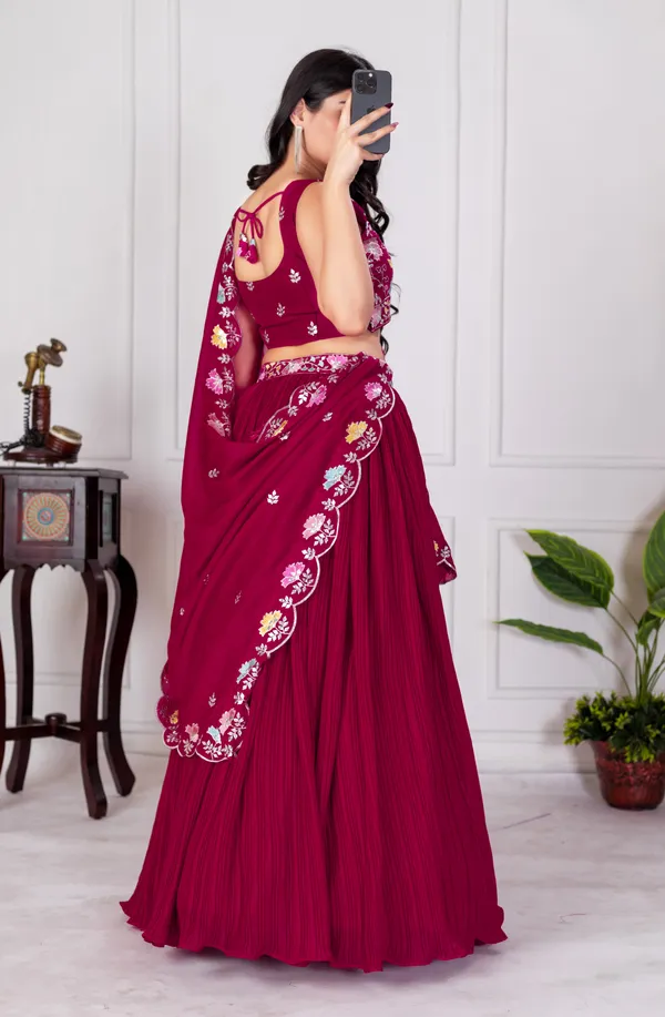 Red_Georgette_Lehenga_Women_Festive_Wedding_Collection_For_Women