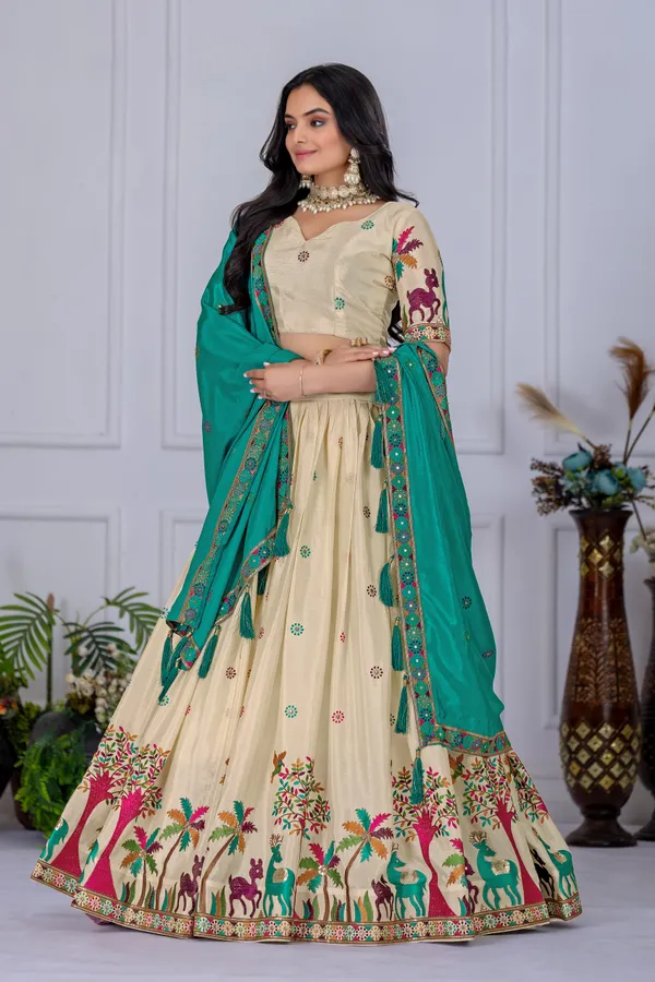 Firozi_Lehenga,_Blouse,_Dupatta_Heavy_Chinon_Silk_Women_Festive_Wedding_Collection_For_Women