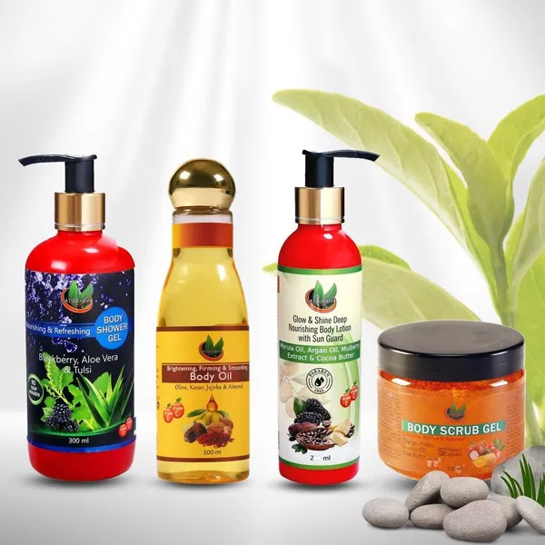 Body_Combo_Of_Shower_Gel_(300_Ml),_Scrub_Gel_(200_Ml),_Body_Oil_(100_Ml)_And_Body_Lotion_(200_Ml)_Combo_Pack_Of_4_(4_Items_In_The_Set)