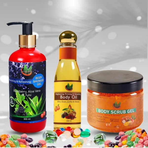 Glowing_&_Revitalizing_Body_Shower_Gel_(300_Ml),_Body_Oil_(200_Ml)_&_Body_Scrub_(200_Ml)_Combo_Pack_Of_3_(3_Items_In_The_Set)