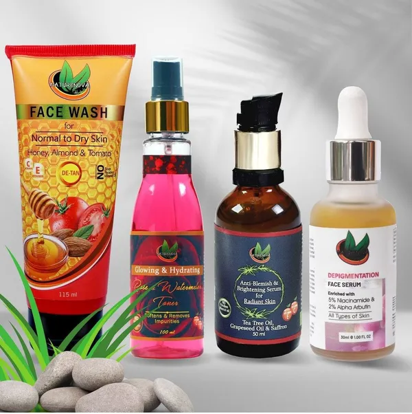 De-Tanface_Wash_(115_Ml),_Toner_(100_Ml)_,_Anti-Blemish_&_Brightening_Serum_For_Radiant_Skin_(50_Ml),_&_Retinol_&_Multipeptide_Face_Serum_(30_Ml)_Combo_Pack_Of_4_(4_Items_In_The_Set)