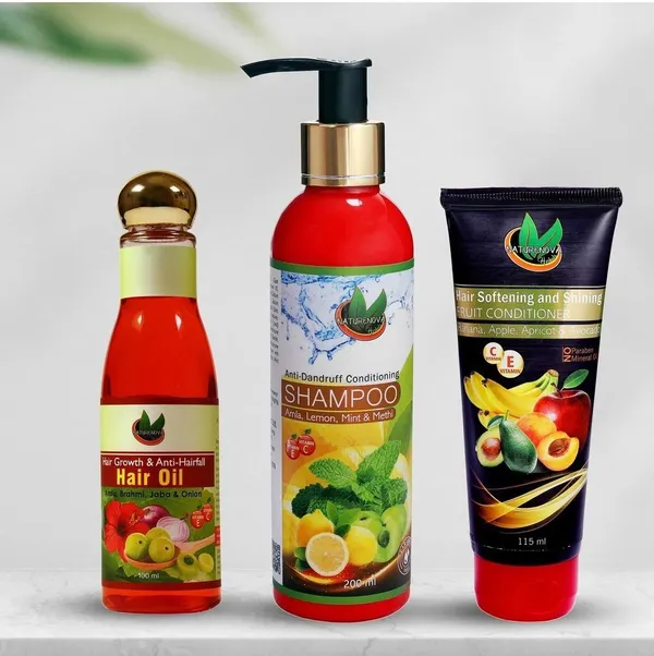 Anti-Dandruff_Shampoo_(200_Ml),_Fruit_Conditioner_(115_Ml)_&_Hair_Oil_(100_Ml)_Combo_Pack_Of_3_(3_Items_In_The_Set)