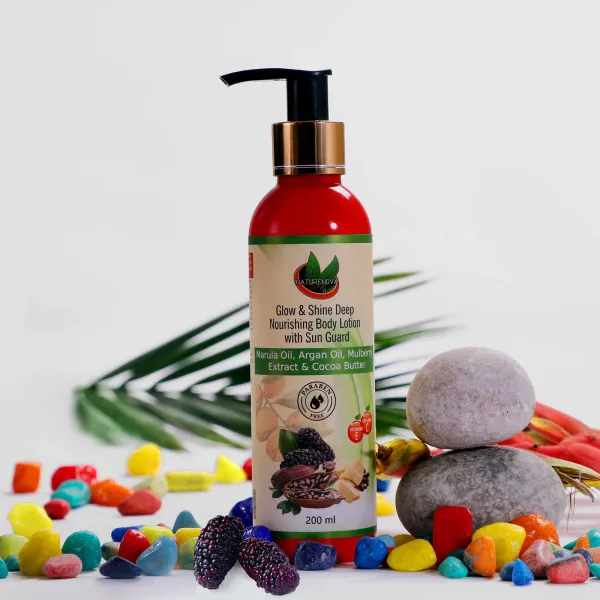 Sunscreen_-_Spf_50_Glow_&_Shine_Deep_Nourishing_Body_Lotion_With_Sun_Guard_(Marula_Oil,_Argan_Oil,_Mulberry_And_Cocoa_Butter)_|_Vitamin_C_&_Vitamin_E_|_No_Paraben_(200_Ml)