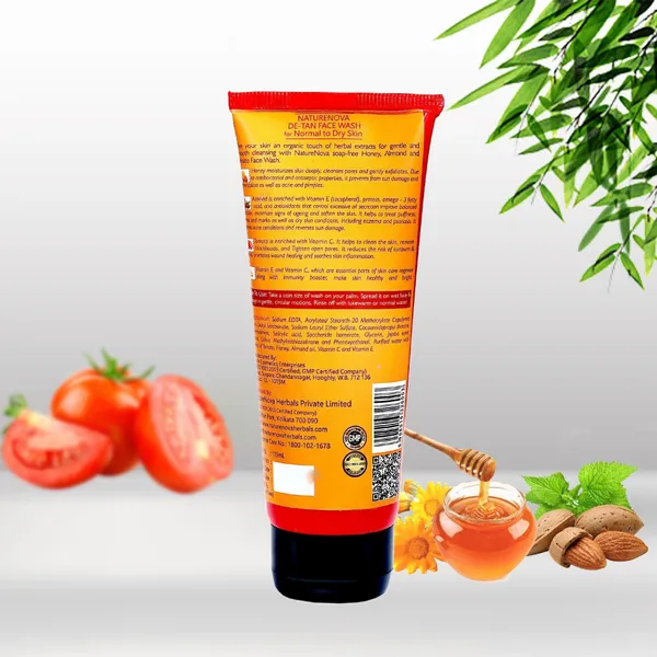 De-Tan_Face_Wash_For_Normal_To_Dry_Skin_(Honey,_Almond_And_Tomato)_|_Vitamin_C_&_Vitamin_E_|_No_Paraben,_Soap,_Mineral_Oil_Face_Wash_(115_Ml)