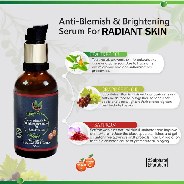 Anti-Blemish_&_Brightening_Serum_For_Radiant_Skin_(Tea_Tree_Oil,_Grape_Seed_Oil_And_Saffron)_|_Vitamin_C_&_Vitamin_E_|_No_Paraben,_Mineral_Oil_(50_Ml)