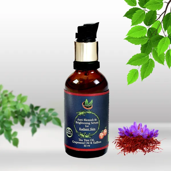 Anti-Blemish_&_Brightening_Serum_For_Radiant_Skin_(Tea_Tree_Oil,_Grape_Seed_Oil_And_Saffron)_|_Vitamin_C_&_Vitamin_E_|_No_Paraben,_Mineral_Oil_(50_Ml)