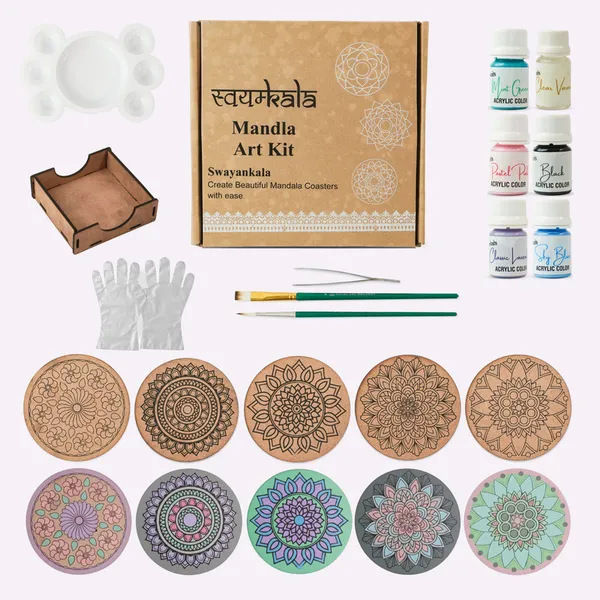 Unleash_Inner_Calm:_Mandala_Art_Kit,_Complete_Diy_Set_For_Mindful_Creation_&_Home_Decor_For_Adults_Kids_&_Beginners_-_5_Premarked_Coasters_4_Inch_Each_With_A_Coaster_Holder