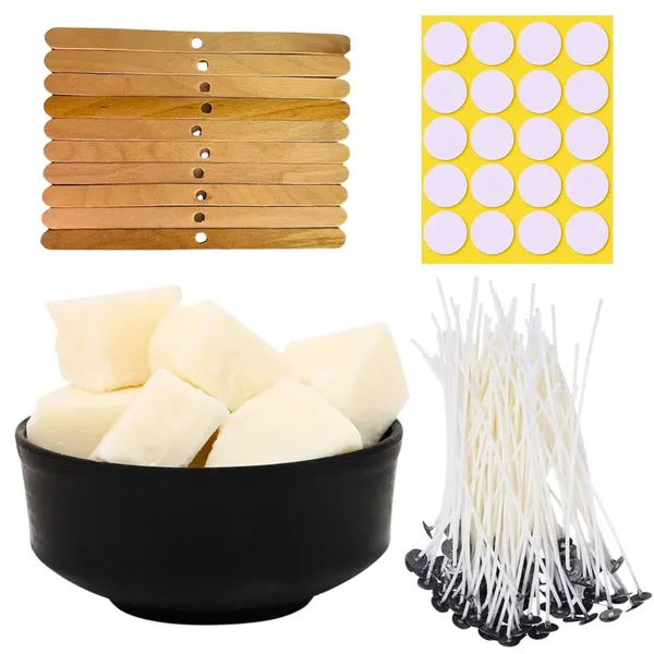 Natural_Soy_Wax_1_Kg_With_Wick,_Wick_Sticker_&_Wick_Holder_-_Professional_Grade_Wax_For_Diy_Candles_And_3_Inch_Pre-Waxed_Cotton_Wicks