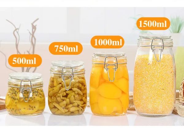 Transparent_Sealed_Glass_Jar_Food_Storage_Container_With_Buckled_Airtight_Lid_Transparent_Glass_Kitchen_Counter_Storage_Jar_1000Ml_For_Cereals_Snacks_Sugar_Coffee_Tea_Dry_Fruits_(2_Circular)
