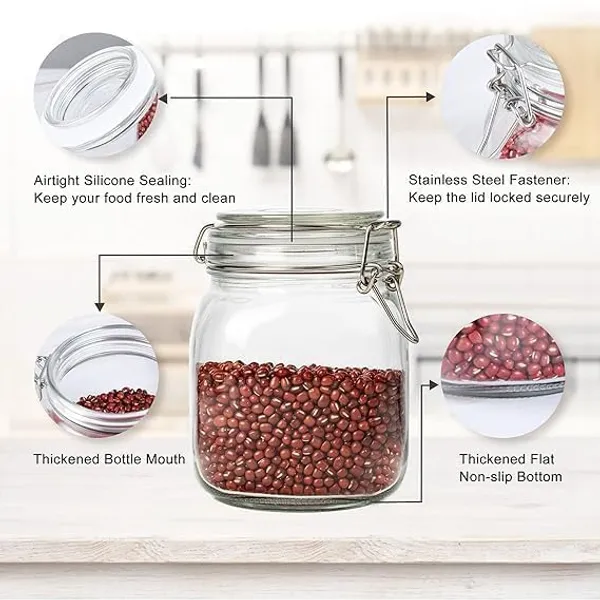 Transparent_Sealed_Glass_Jar_Food_Storage_Container_With_Buckled_Airtight_Lid_Transparent_Glass_Kitchen_Counter_Storage_Jar_1000Ml_For_Cereals_Snacks_Sugar_Coffee_Tea_Dry_Fruits_(Pack_Fo_2_Square)