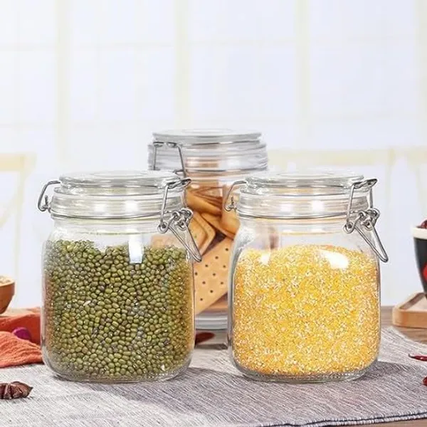 Transparent_Sealed_Glass_Jar_Food_Storage_Container_With_Buckled_Airtight_Lid_Transparent_Glass_Kitchen_Counter_Storage_Jar_1000Ml_For_Cereals_Snacks_Sugar_Coffee_Tea_Dry_Fruits_(Pack_Fo_2_Square)