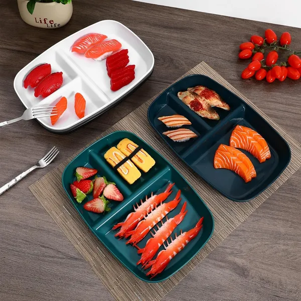 Dark_Green_Unbreakable_&_Reusable_&_Eco_Friendly_Dinner_Dishes_For_Sushi_Side_Dish_Fruit_Appetizer_Cake_Rice_Ice_Cream_Dishwasher_&_Microwave_Safe_(Pack_Of_2)