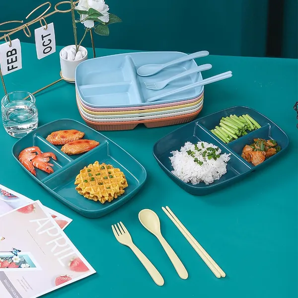 Dark_Green_Unbreakable_&_Reusable_&_Eco_Friendly_Dinner_Dishes_For_Sushi_Side_Dish_Fruit_Appetizer_Cake_Rice_Ice_Cream_Dishwasher_&_Microwave_Safe_(Pack_Of_2)