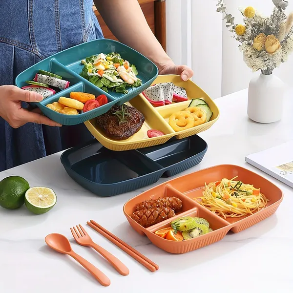 Multicolor_Unbreakable_&_Reusable_&_Eco_Friendly_Dinner_Dishes_For_Sushi_Side_Dish_Fruit_Appetizer_Cake_Rice_Ice_Cream_Dishwasher_&_Microwave_Safe_(Pack_Of_2)