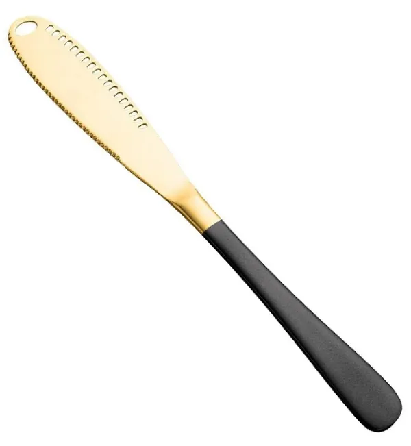 Black_Butter_Knife_Stainless_Steel_Butter_Spreader_Knife_Multifunctional_For_Cold_Butter_Spreader_With_Serrated_Edge_Butter_Knife_With_Hole_(Pack_Of_1)