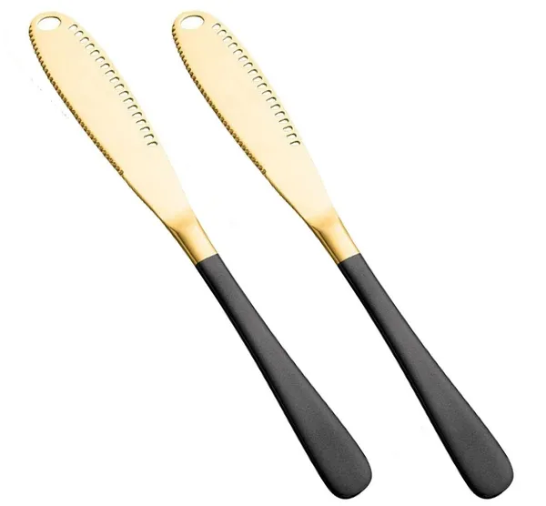 Black_Butter_Knife_Stainless_Steel_Butter_Spreader_Knife_Multifunctional_For_Cold_Butter_Spreader_With_Serrated_Edge_Butter_Knife_With_Hole_(_Pack_Of_2)