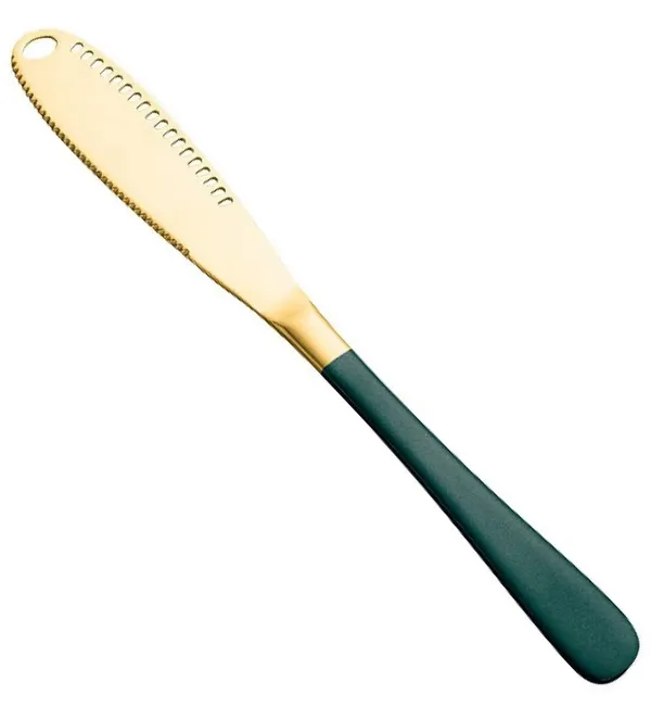 Green_Butter_Knife_Stainless_Steel_Butter_Spreader_Knife_Multifunctional_For_Cold_Butter_Spreader_With_Serrated_Edge_Butter_Knife_With_Hole_(_Pack_Of_1)