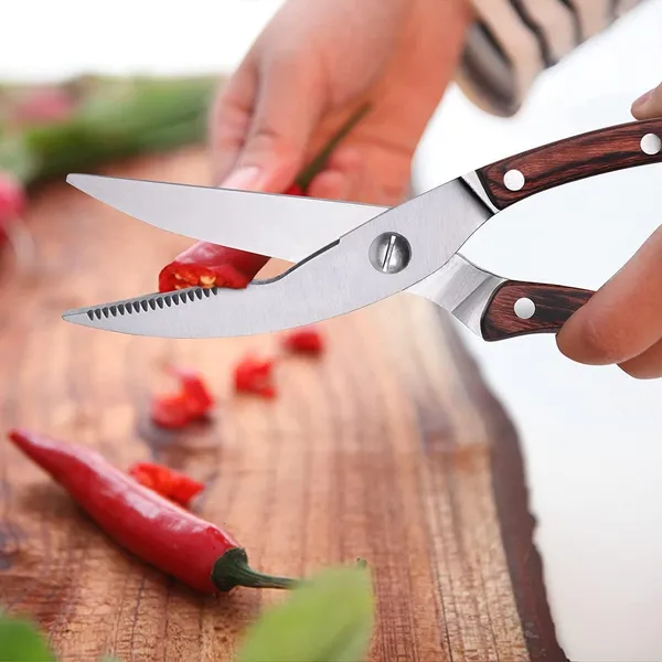 Brown_Stainless_Steel_Kitchen_Vegetable_Scissor_Heavy_Duty_Multipurpose_Ultra_Sharp_Poultry_Shears_For_Meat_Chicken_Bone_Fish_Seafood_Bbq_Handle_With_Safety_Lock_&_Spring_Loaded
