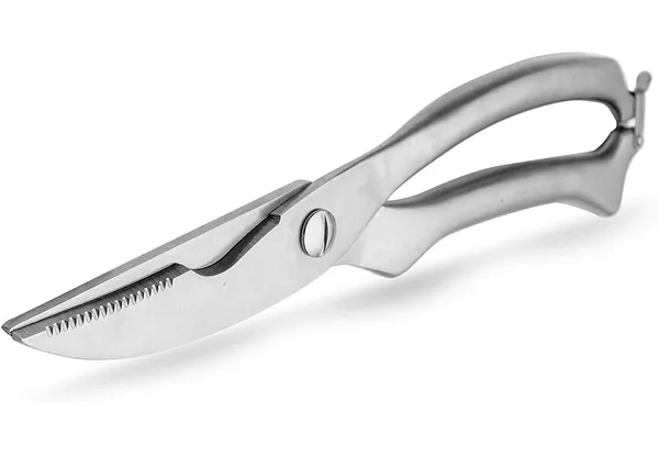 Silver_Stainless_Steel_Kitchen_Vegetable_Scissor_Heavy_Duty_Multipurpose_Ultra_Sharp_Poultry_Shears_For_Meat_Chicken_Bone_Fish_Seafood_Bbq_Handle_With_Safety_Lock_&_Spring_Loaded