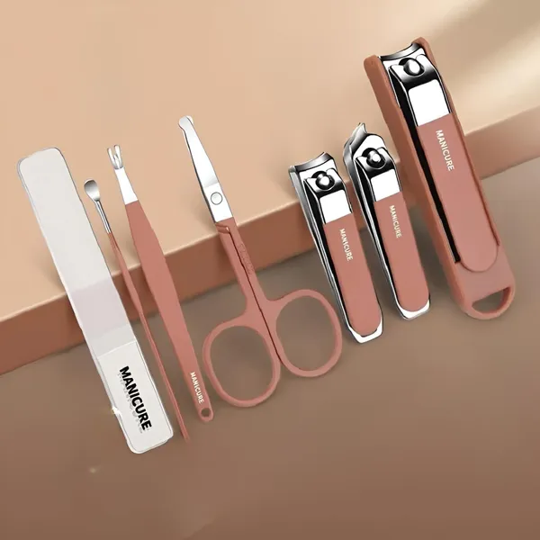Brown_Essentials_Manicure_Set_Nail_Clippers_Kit_Manicure_Pedicure_Set_8_Pcs_Professional_Stainless_Steel_Pedicure_Care_Tools_Women_Travel_Grooming_Kit