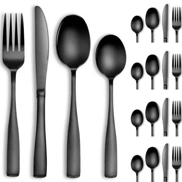 Black_Tablware_Cutlery_Spoon_Set_4-Piece_En_Ware_Set_Stainless_Steel_Satin_Finish_Flatware_Knife_Fork_Spoon_Set_Kitchen_Utensils_Eating_Spoon_Set_Mixed_Cutlry_(_Pack_Of_20_)