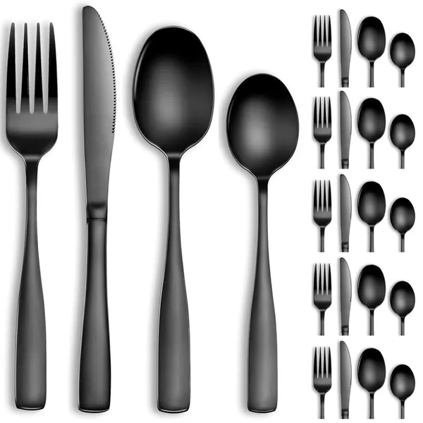 Black_Tablware_Cutlery_Spoon_Set_4-Piece_En_Ware_Set_Stainless_Steel_Satin_Finish_Flatware_Knife_Fork_Spoon_Set_Kitchen_Utensils_Eating_Spoon_Set_Mixed_Cutlry_(_Pack_Of_24_)