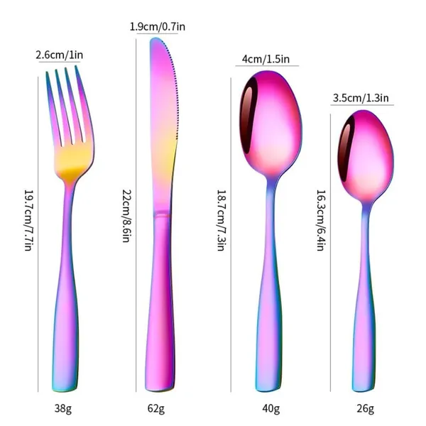 Rainbow_Tablware_Cutlery_Spoon_Set_4-Piece_En_Ware_Set_Stainless_Steel_Satin_Finish_Flatware_Knife_Fork_Spoon_Set_Kitchen_Utensils_Eating_Spoon_Set_Mixed_Cutlry_(_Pack_Of_4_)