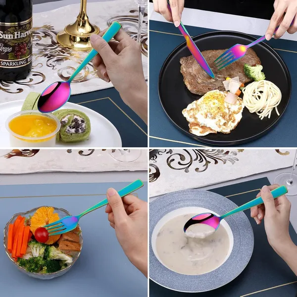 Rainbow_Tablware_Cutlery_Spoon_Set_4-Piece_En_Ware_Set_Stainless_Steel_Satin_Finish_Flatware_Knife_Fork_Spoon_Set_Kitchen_Utensils_Eating_Spoon_Set_Mixed_Cutlry_(_Pack_Of_4_)