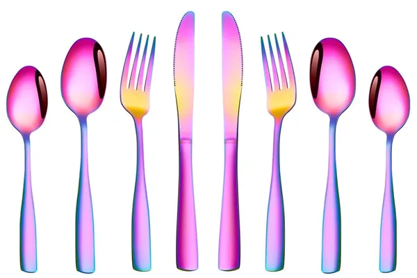 Rainbow_Tablware_Cutlery_Spoon_Set_4-Piece_En_Ware_Set_Stainless_Steel_Satin_Finish_Flatware_Knife_Fork_Spoon_Set_Kitchen_Utensils_Eating_Spoon_Set_Mixed_Cutlry_(Pack_Of_8_)