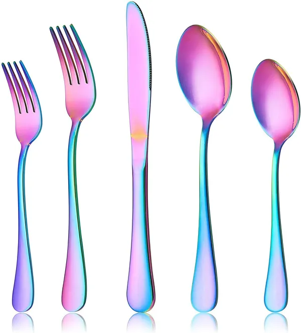 Rainbow_Premium_Flatware_Set_5-Piece_Metal_Finish_Cutlery_Long_Handle_Dining_Utensils_With_Spoons_Forks_Knife_(Pack_Of_5)
