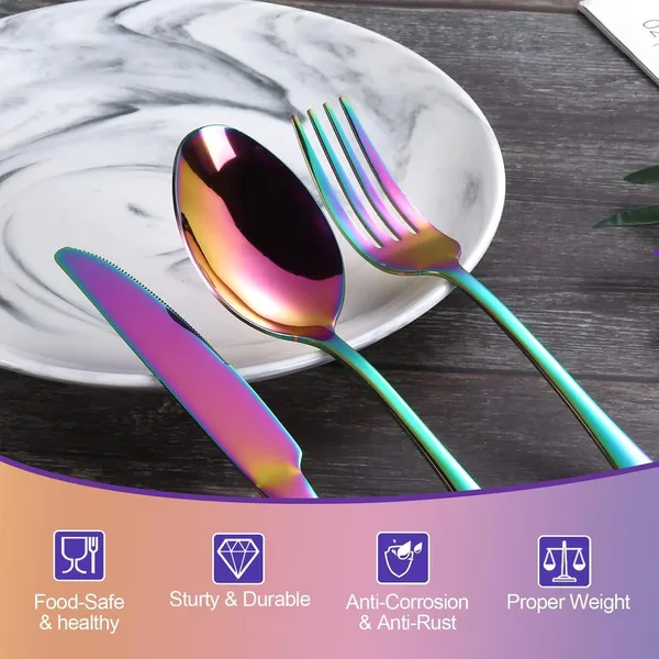 Rainbow_Premium_Flatware_Set_5-Piece_Metal_Finish_Cutlery_Long_Handle_Dining_Utensils_With_Spoons_Forks_Knife_(Pack_Of_10_)