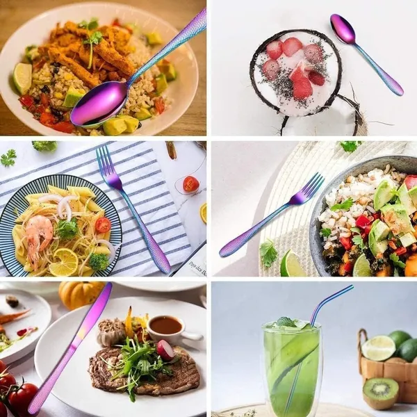 Rainbow_10-Piece_Hamme_Flatware_Set_Premium_Stainless_Steel_Cutlery_Dishwasher_Safe_(_Pack_Of_10)