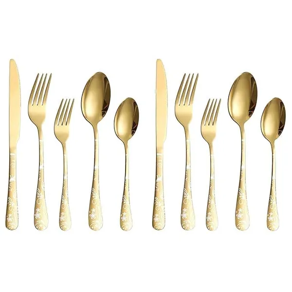 Gold_Floral_Print_Stainless_Steel_Cutlery_Set_5-Piece_Flatware_Set_With_Decorative_Handle_2_Forks_2_Spoons_1_Knives_(_Set_Of_2(10Pcs))
