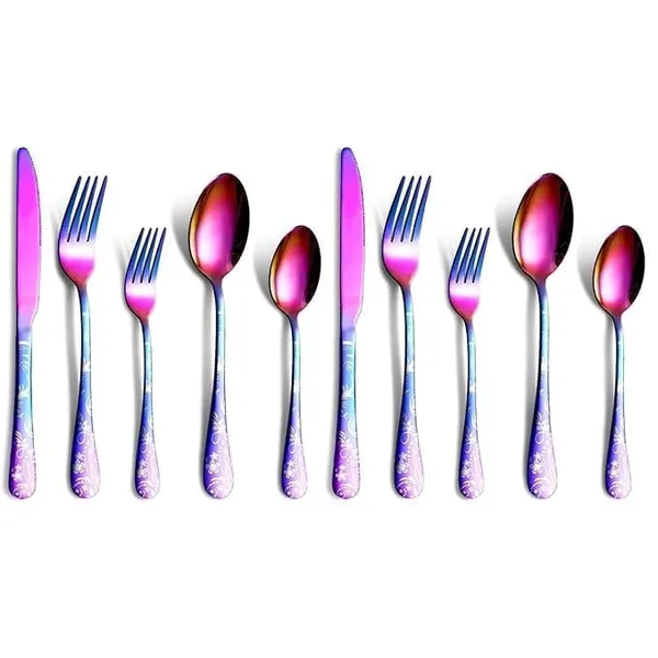 Rainbow_Floral_Print_Stainless_Steel_Cutlery_Set_5-Piece_Flatware_Set_With_Decorative_Handle_2_Forks_2_Spoons_1_Knives_(_Set_Of_2(10Pcs))