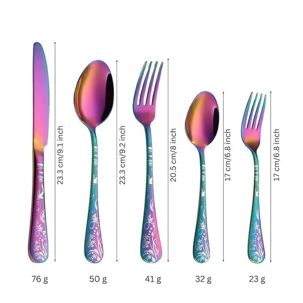 Rainbow_Floral_Print_Stainless_Steel_Cutlery_Set_5-Piece_Flatware_Set_With_Decorative_Handle_2_Forks_2_Spoons_1_Knives_(_Set_Of_3(15Pcs))