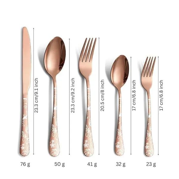 Rose_Gold_Floral_Print_Stainless_Steel_Cutlery_Set_5-Piece_Flatware_Set_With_Decorative_Handle_2_Forks_2_Spoons_1_Knives_(Set_Of_1(5Pcs))
