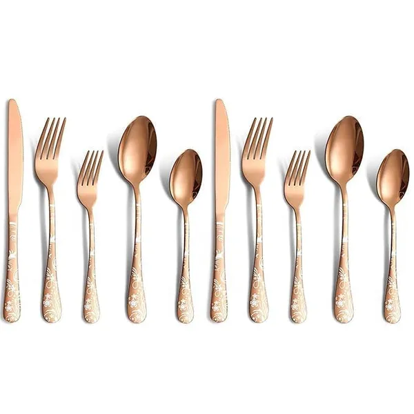 Rose_Gold_Floral_Print_Stainless_Steel_Cutlery_Set_5-Piece_Flatware_Set_With_Decorative_Handle_2_Forks_2_Spoons_1_Knives_(Set_Of_2(10Pcs))