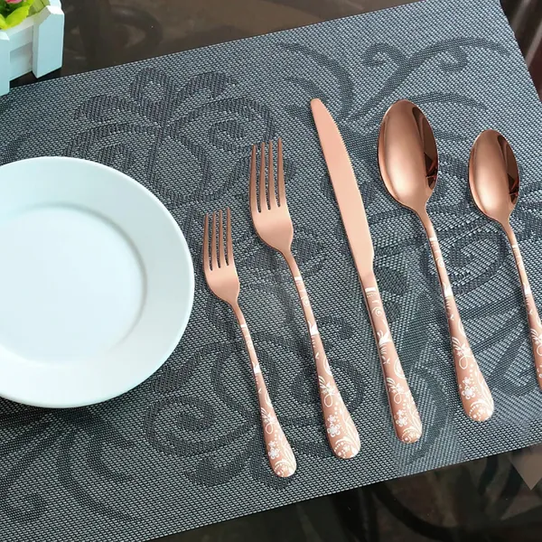 Rose_Gold_Floral_Print_Stainless_Steel_Cutlery_Set_5-Piece_Flatware_Set_With_Decorative_Handle_2_Forks_2_Spoons_1_Knives_(Set_Of_4(20Pcs))