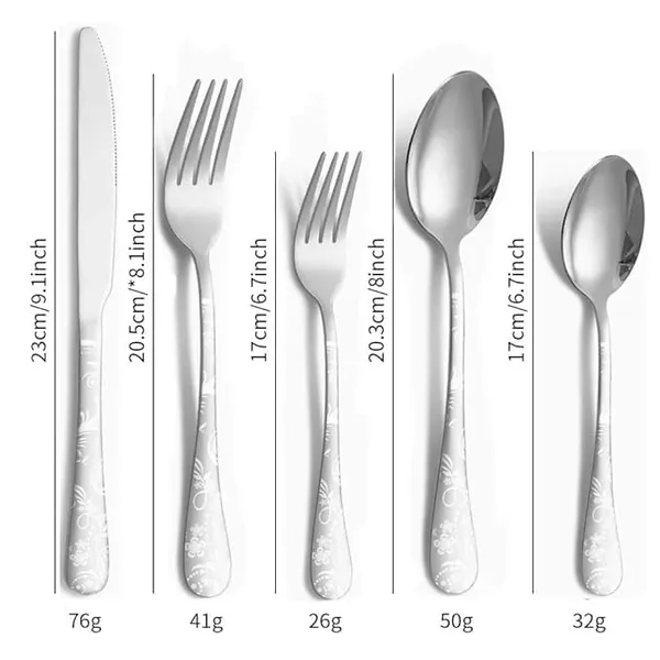 Silver_Floral_Print_Stainless_Steel_Cutlery_Set_5-Piece_Flatware_Set_With_Decorative_Handle_2_Forks_2_Spoons_1_Knives_(_Set_Of_2(10Pcs))