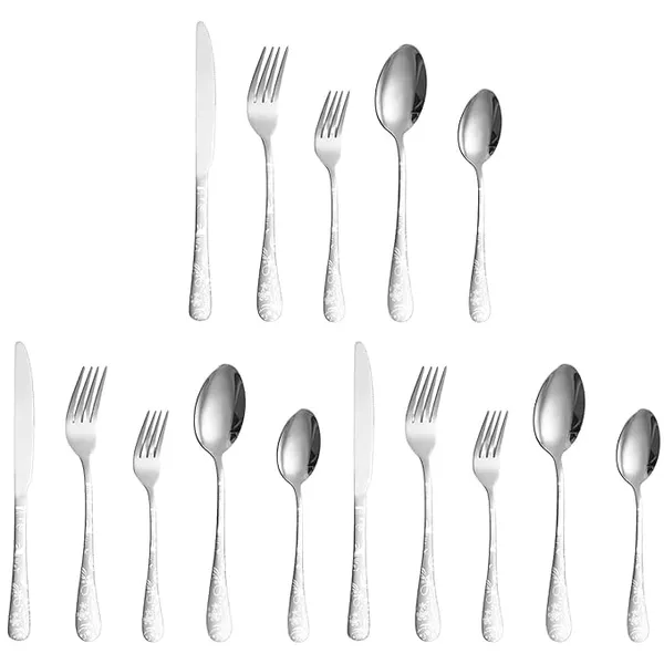 Silver_Floral_Print_Stainless_Steel_Cutlery_Set_5-Piece_Flatware_Set_With_Decorative_Handle_2_Forks_2_Spoons_1_Knives_(_Set_Of_3(15Pcs))