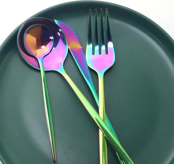 Rainbow_24-Piece_Stainless_Steel_Flatware_Set_Cutlery_Service_For_6_Knife_Fork_Spoon_Dining_Set_(Set_Of_2_(8Pcs)