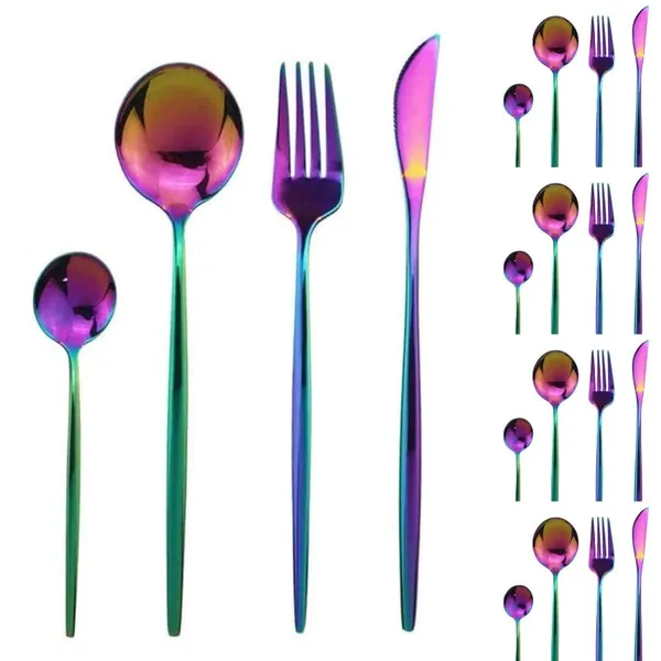 Rainbow_24-Piece_Stainless_Steel_Flatware_Set_Cutlery_Service_For_6_Knife_Fork_Spoon_Dining_Set_Set_Of_5_(20Pcs)