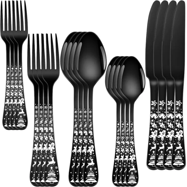 Black_Christmas_Holiday_Flatware_Set_20-Piece_Stainless_Steel_Cutlery_Service_For_4_Festive_Tree_Design_(_Set_Of_4_(20Pcs))