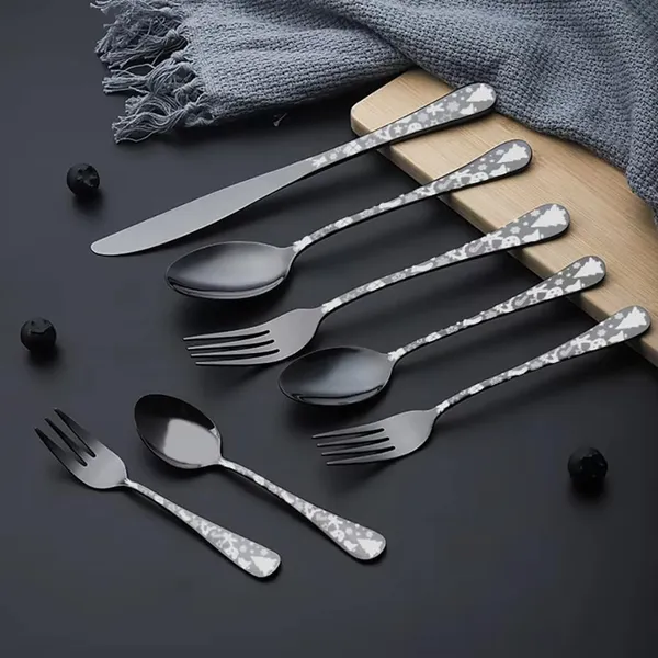 Black_Christmas_Holiday_Flatware_Set_20-Piece_Stainless_Steel_Cutlery_Service_For_4_Festive_Tree_Design_(_Set_Of_4_(20Pcs))