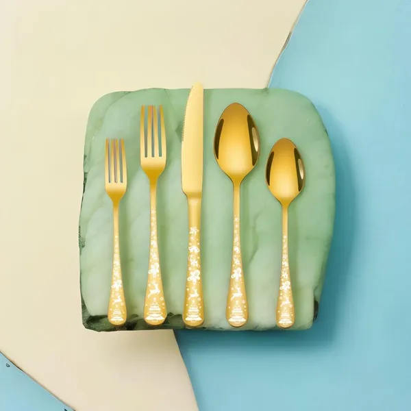 Gold_Christmas_Holiday_Flatware_Set_20-Piece_Stainless_Steel_Cutlery_Service_For_4_Festive_Tree_Design_(_Set_Of_1(5Pcs))