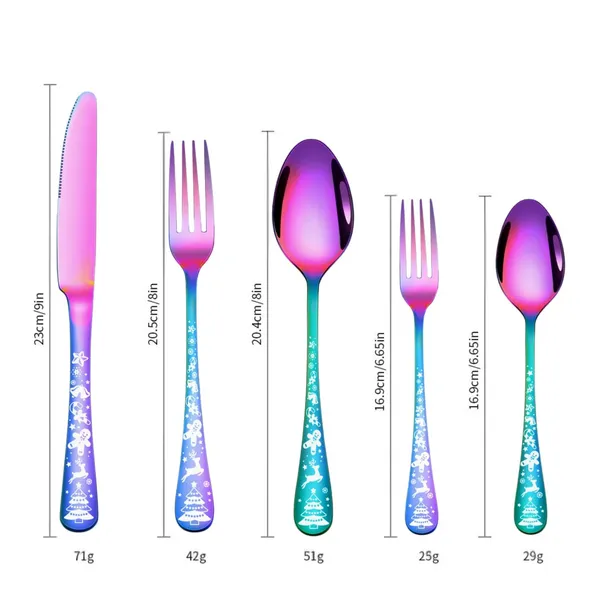 Rainbow_Christmas_Holiday_Flatware_Set_20-Piece_Stainless_Steel_Cutlery_Service_For_4_Festive_Tree_Design_(_Set_Of_2(10Pcs))