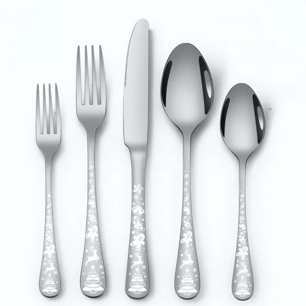 Silver_Christmas_Holiday_Flatware_Set_20-Piece_Stainless_Steel_Cutlery_Service_For_4_Festive_Tree_Design_(_Set_Of_1(5Pcs))