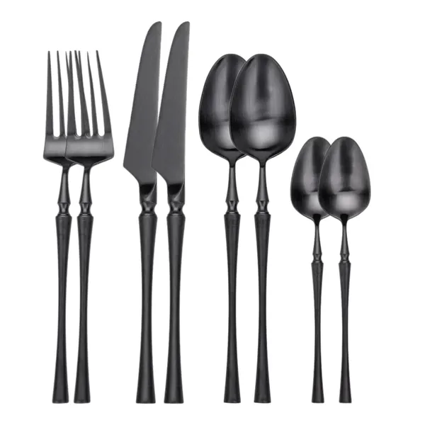 Black_24-Piece_Stainless_Steel_Cutlery_Set_Service_For_6_Modern_Ware_With_Knife_Fork_And_Spoon_(_Set_Of_2(8Pcs))